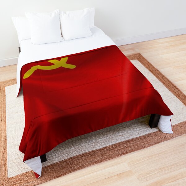 #Flag of the Soviet Union, Soviet Popular #Pictures, #Red Satin #SovietUnion Comforter