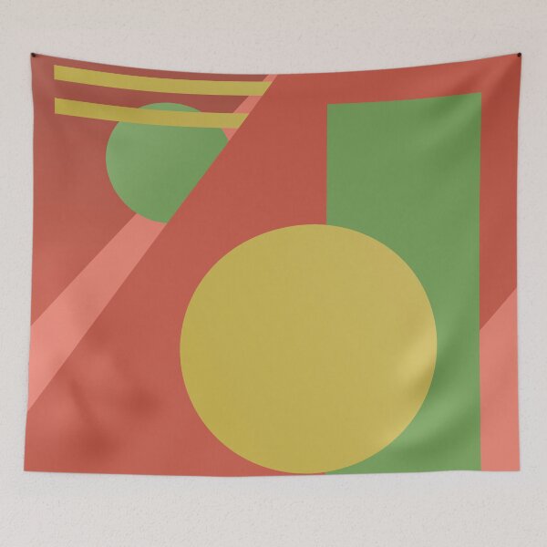 Item preview, Red geometric fantasy, circles and squares designed and sold by KMA Home Design.