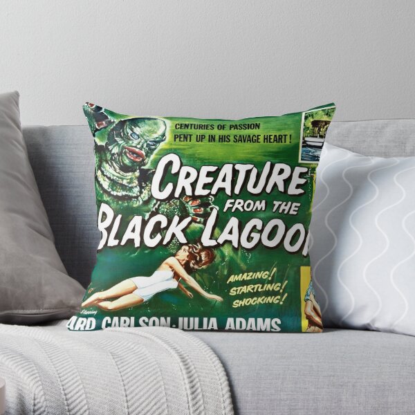CREATURE FROM THE BLACK LAGOON Hollywood Horror Film Vintage Movie Throw Pillow