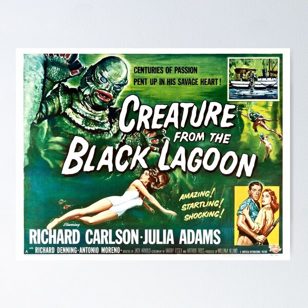 Item preview, CREATURE FROM THE BLACK LAGOON Hollywood Horror Film Vintage Movie designed and sold by retroposters.