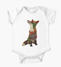 floral fox Short Sleeve Baby One-Piece