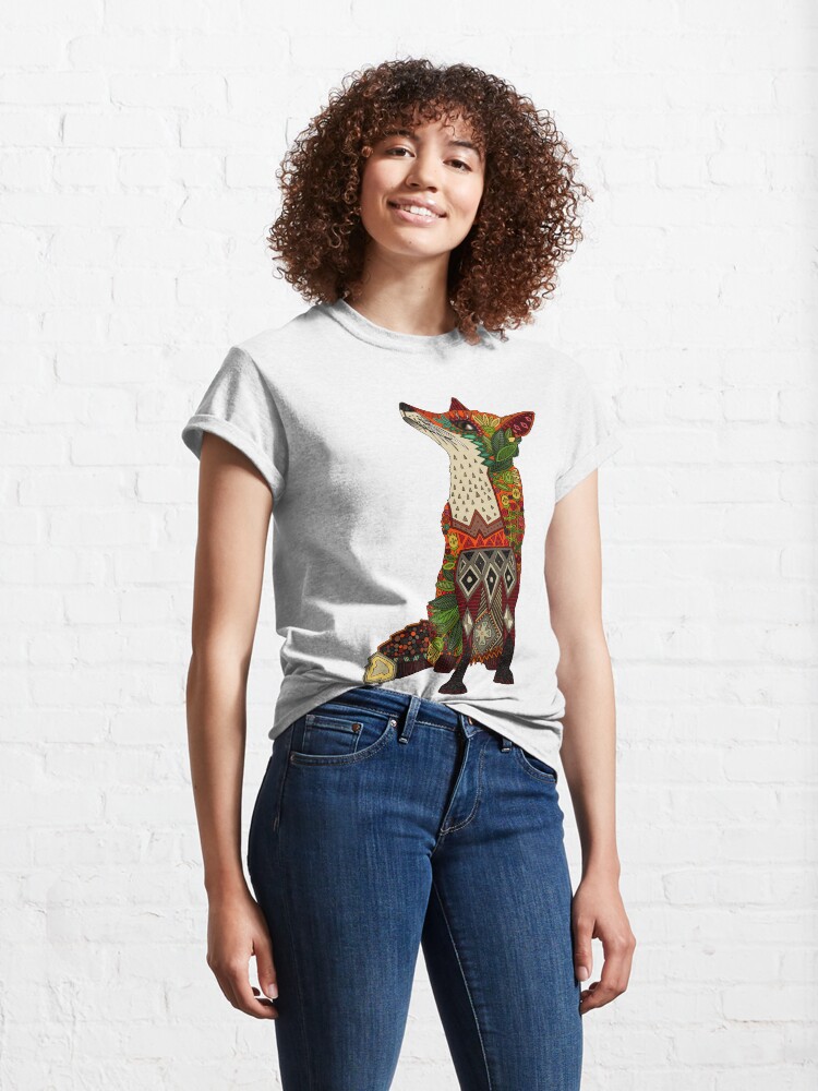 Alternate view of floral fox Classic T-Shirt