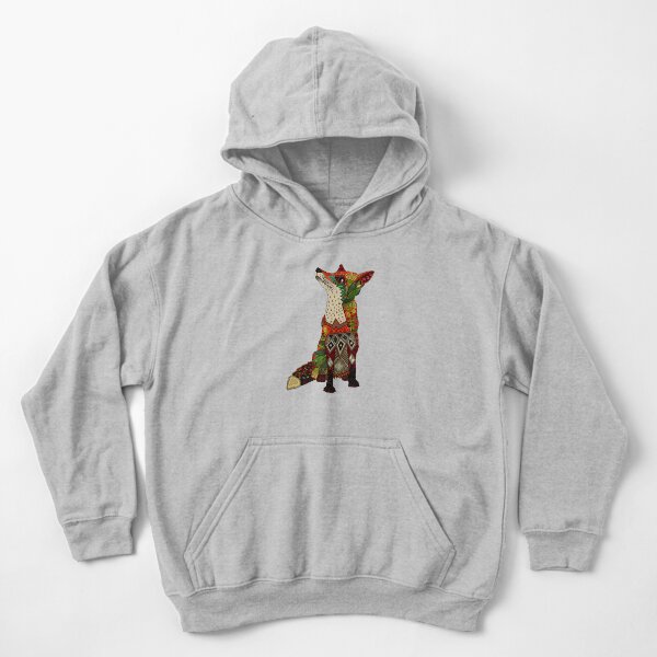 floral fox Kids Pullover Hoodie