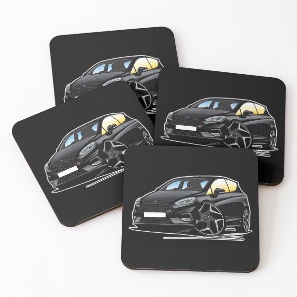 Item preview, Ford Fiesta ST (Mk8) Black - Caricature Car Art designed and sold by Yeomans Cartoons.