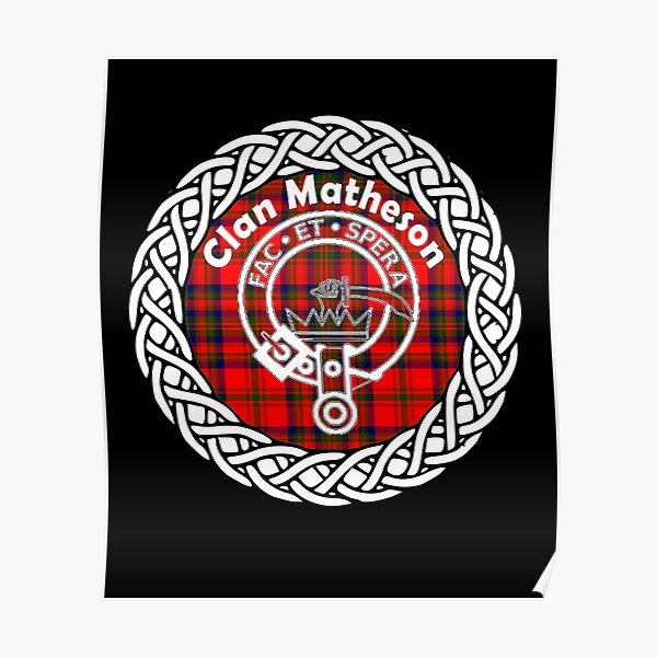 "Clan Matheson surname last name tartan crest badge" Poster for Sale by