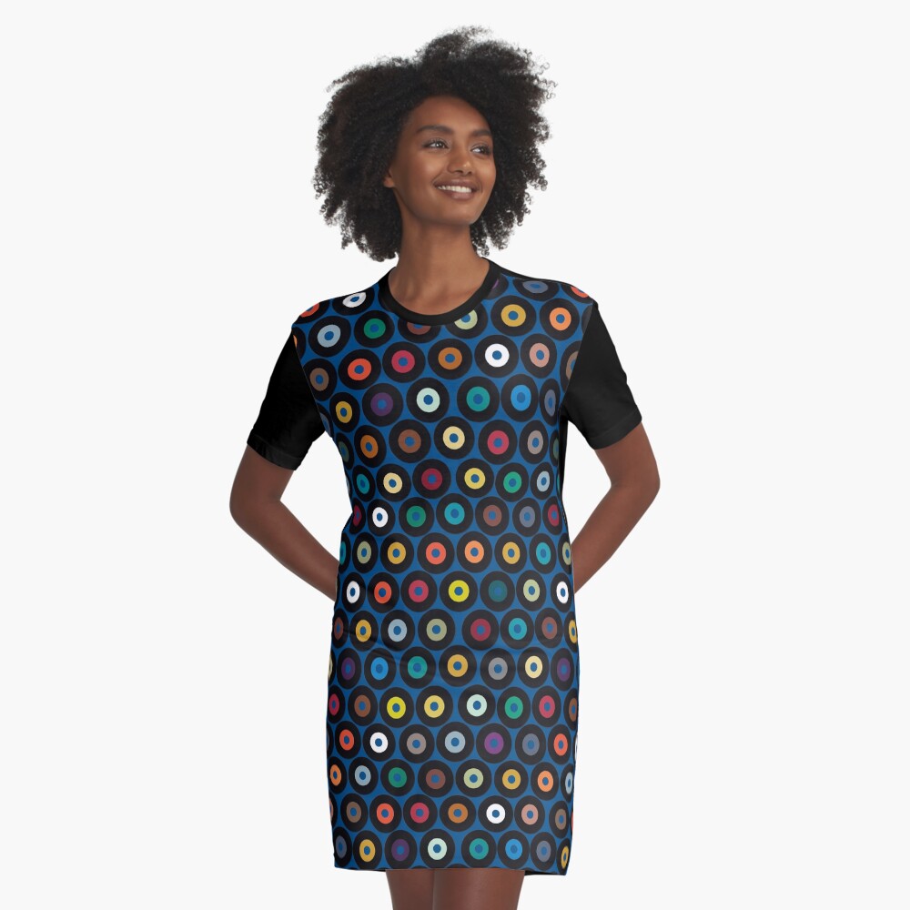 VINYL blue Graphic T-Shirt Dress