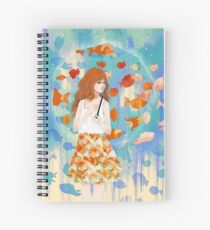 Fish in the rain 魚と雨 Spiral Notebook