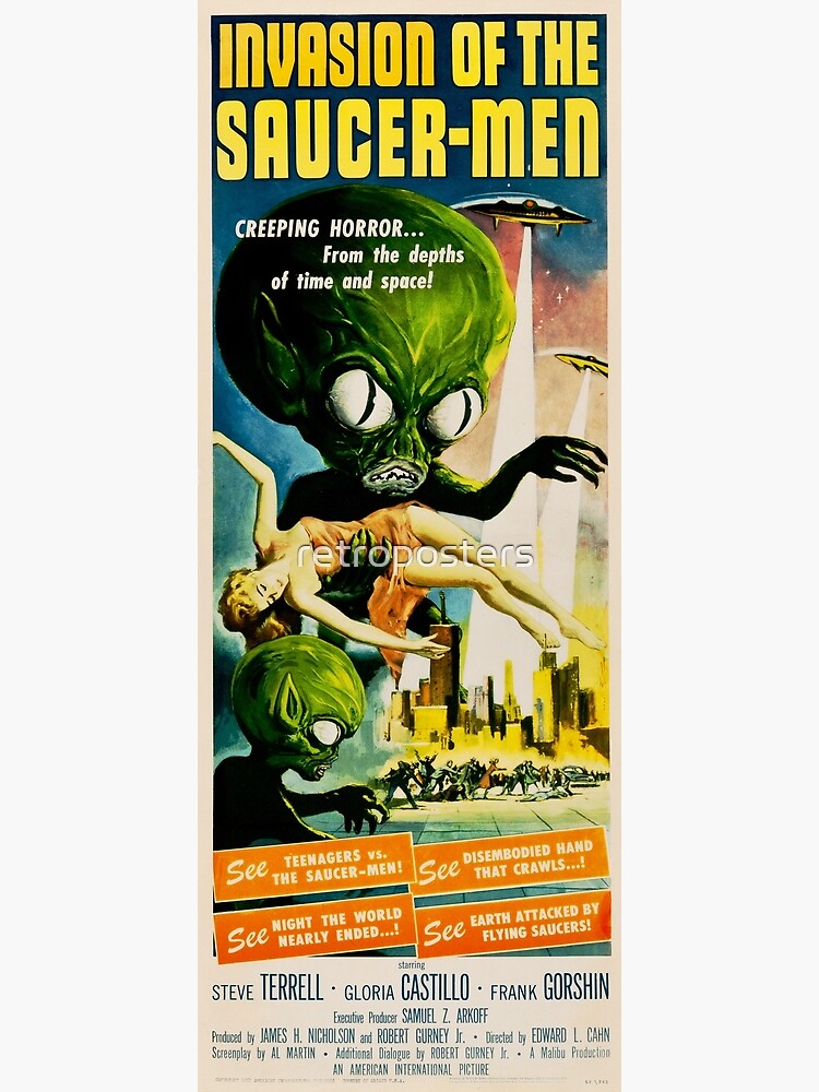 INVASION OF THE SAUCER MEN Retro Alien Sci Fi Vintage Movie by retroposters
