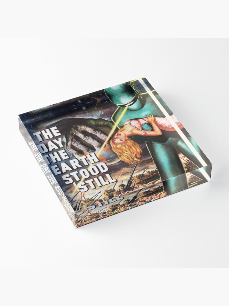 Alternate view of THE DAY THE EARTH STOOD STILL Hollywood Cult Sci Fi Vintage Movie Posters. Acrylic Block