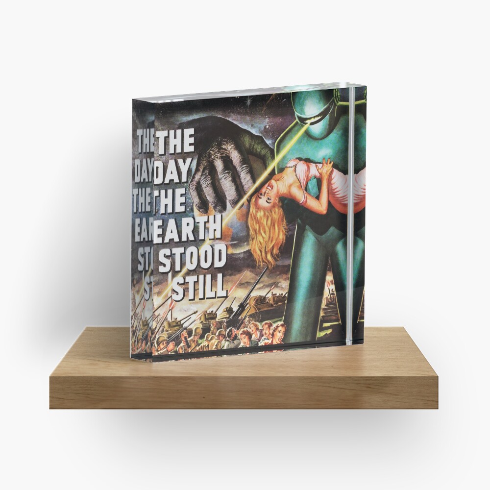 THE DAY THE EARTH STOOD STILL Hollywood Cult Sci Fi Vintage Movie Posters. Acrylic Block
