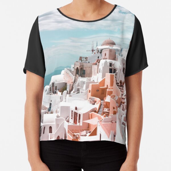 Santorini Oia Greece Chiffon Top