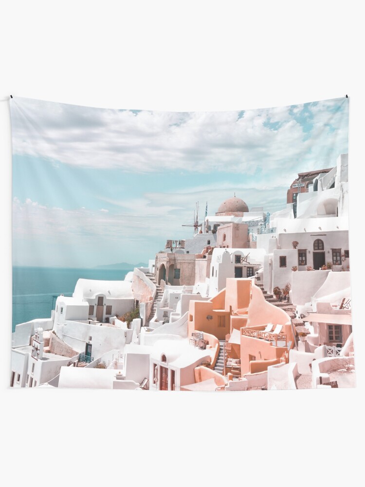 Alternate view of Santorini Oia Greece Tapestry