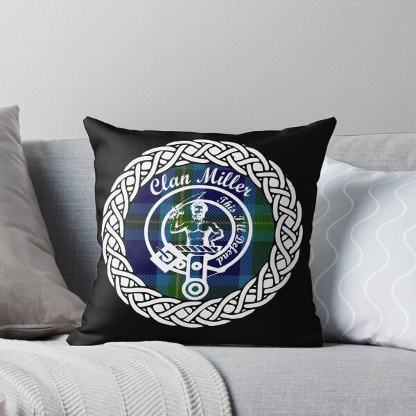 Item preview, Clan Miller surname last name tartan crest badge designed and sold by BagTown Clans.