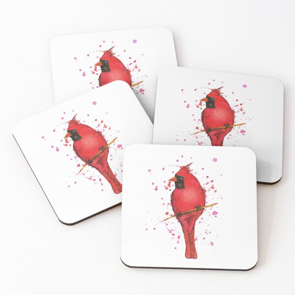 Item preview, A Northern cardinal bird watercolor designed and sold by Bwiselizzy.