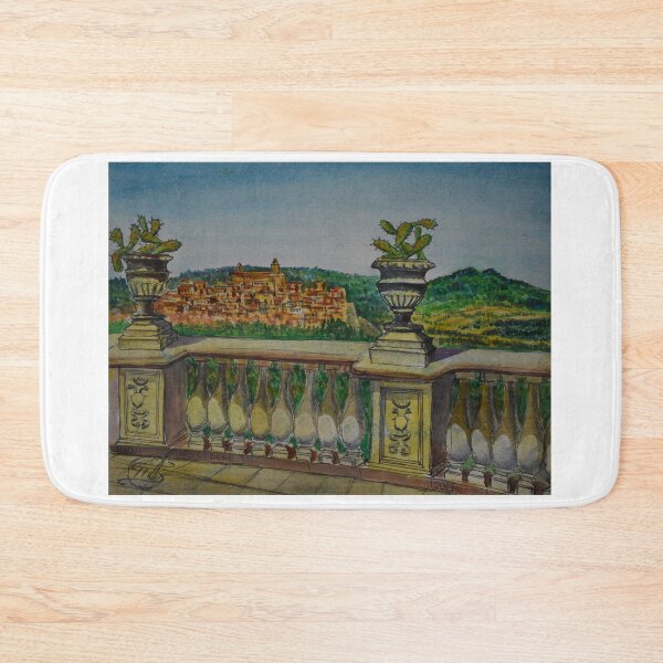 Item preview, Watercolor Sketch. A View of Calascibetta from Belvedere Park of Enna designed and sold by Igor Pozdnyakov.