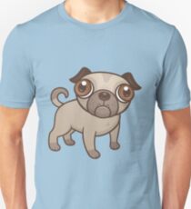 Mops-Welpen-Karikatur Slim Fit T-Shirt