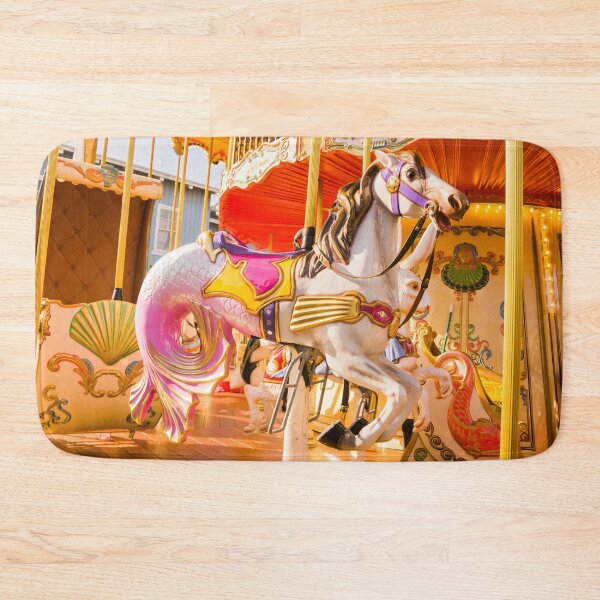 Item preview, White Carousel Horse with Seahorse Tail designed and sold by KensLensDesigns.