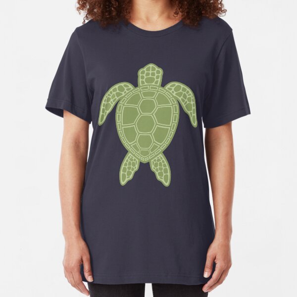 Green Sea Turtle Design Slim Fit T-Shirt