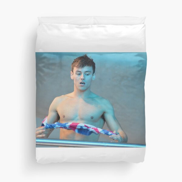 "Tom Daley 2016 with GB towel" Duvet Cover for Sale by katonym Redbubble