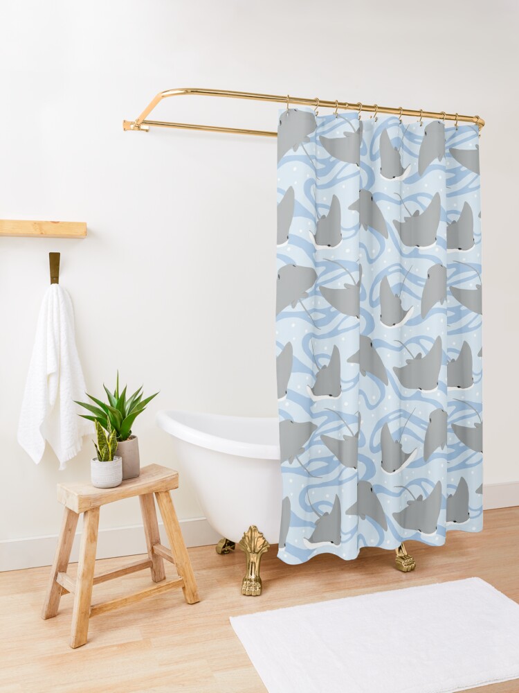 Alternate view of Stingrays - Cownose Ray - Sticker Pack Shower Curtain