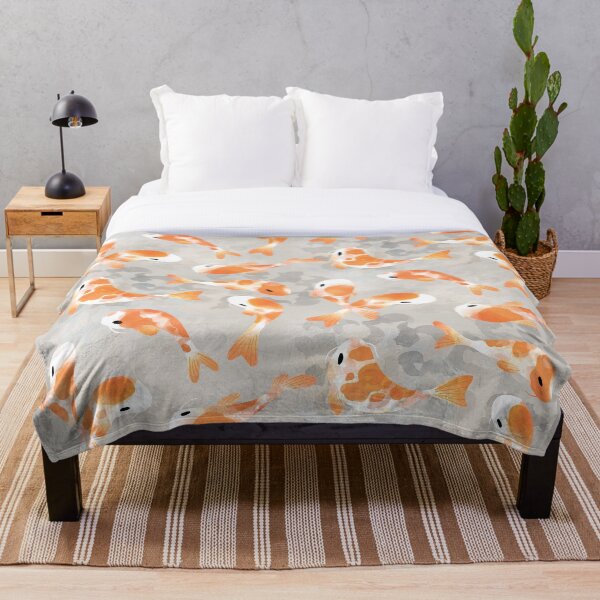 Japanese Koi Fish Throw Blanket