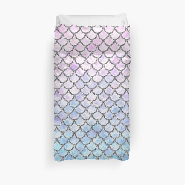 Pastel Mermaid Scales Pattern Duvet Cover