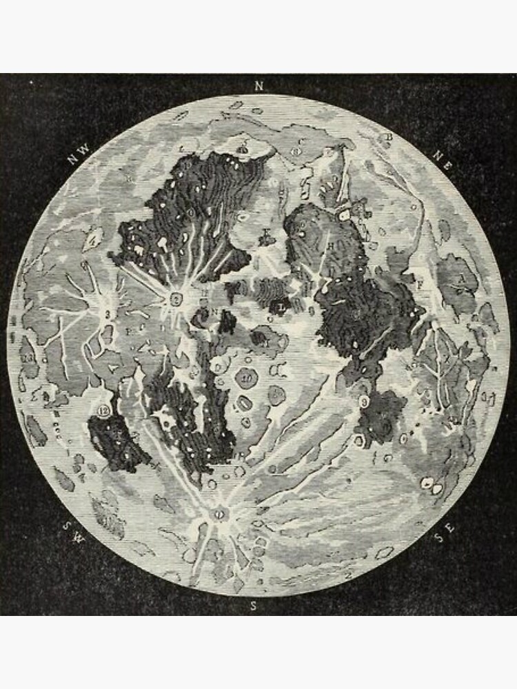 Vintage Moon Map by bluespecsstudio