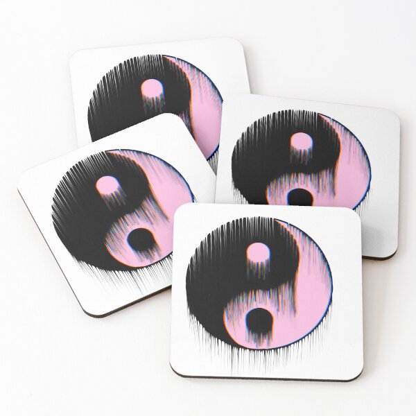 Item preview, Faded Pink Kawaii  Dripping Yin Yang . Chromatic Aberattion designed and sold by kristiART.