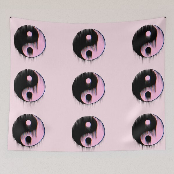 Item preview, Faded Pink Kawaii Dripping Yin Yang . Chromatic Aberattion designed and sold by kristiART.
