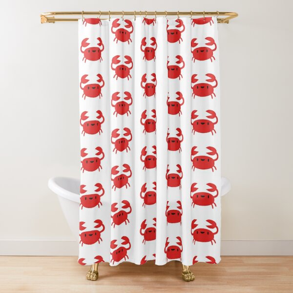 Disover Happy Crab Shower Curtain