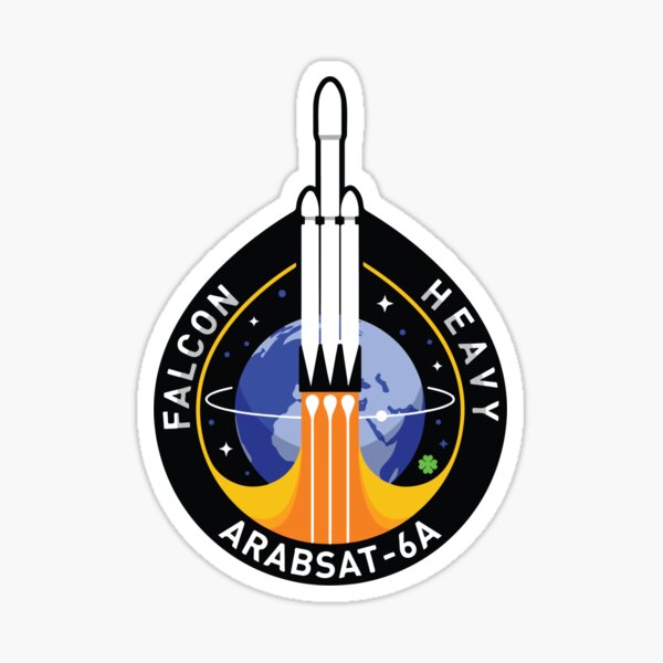 Item preview, Space X Mission Patch - Falcon Heavy Arabsat-6A  designed and sold by awildanon.