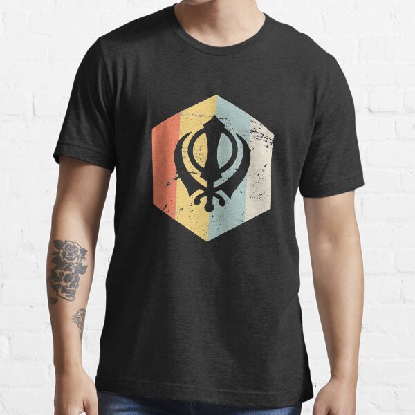 Retro Vintage Khanda, Sikhism Gift Essential T-Shirt