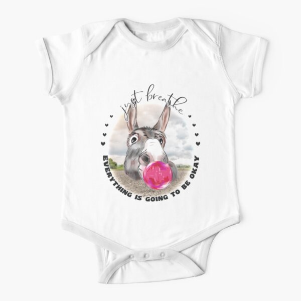 Just Breath Donkey Bubblegum Short Sleeve Baby One-Piece