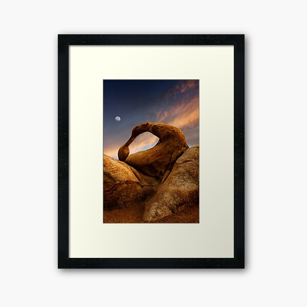 Sunset Over Mobius Arch in the Alabama Hills. Framed Art Print
