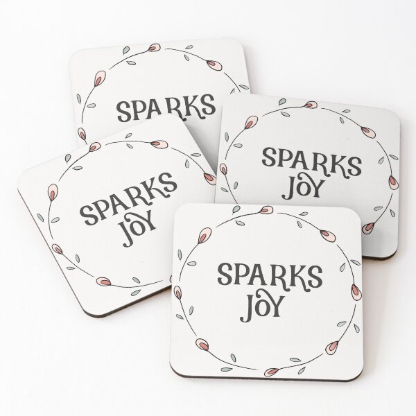 Item preview, Sparks Joy - Cute Marie Kondo Inspired Typography Art with Pink Floral Design  designed and sold by critterandposie.