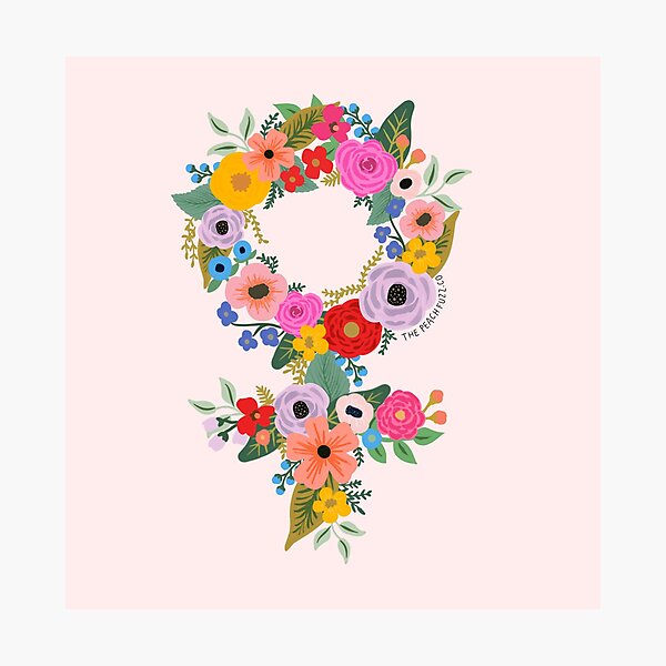 Blumenfeministin - Der Pfirsich-Flaum Fotodruck