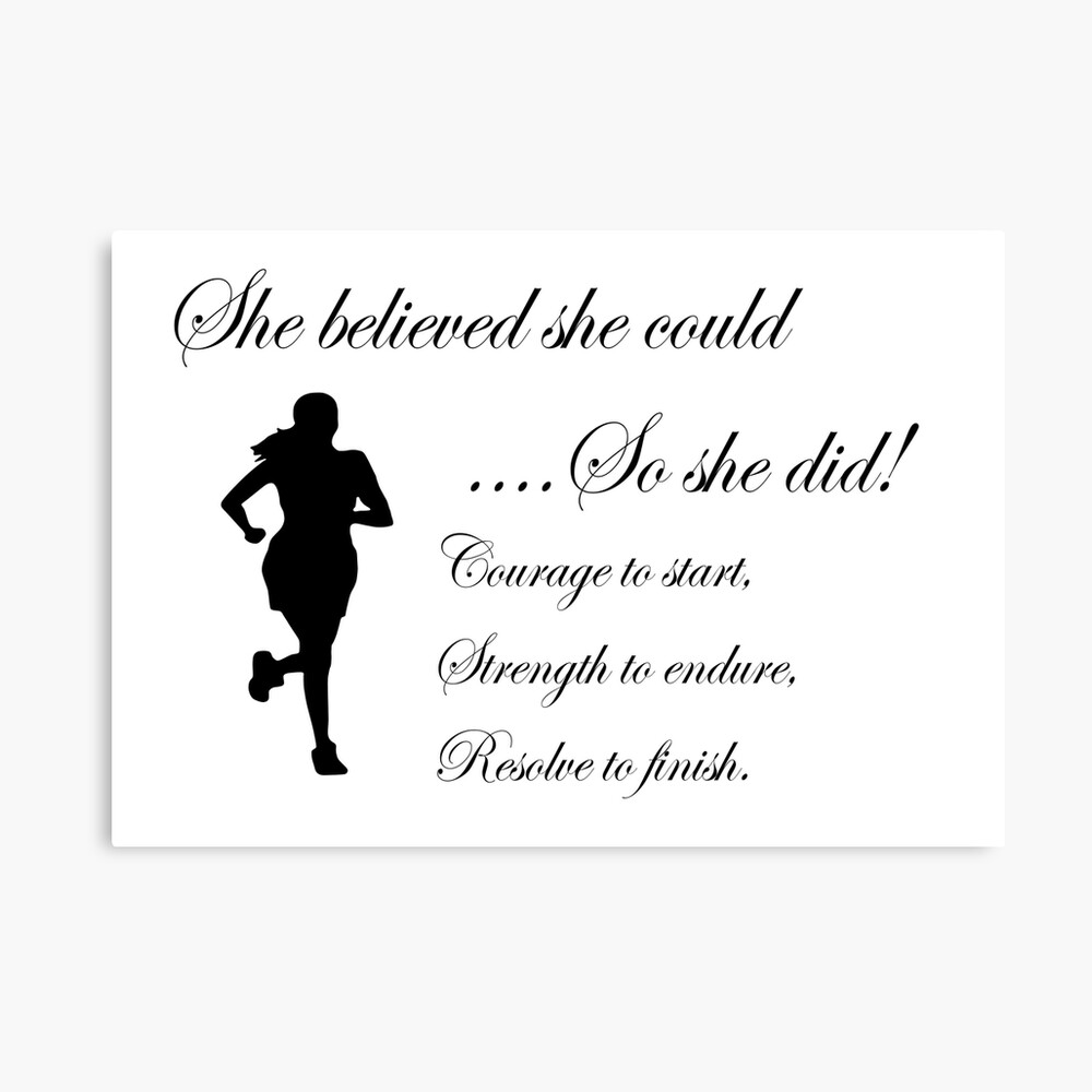 Impression Metallique Citation Inspirante Et Motivante De Sports De Course Par Wimblettdesigns Redbubble