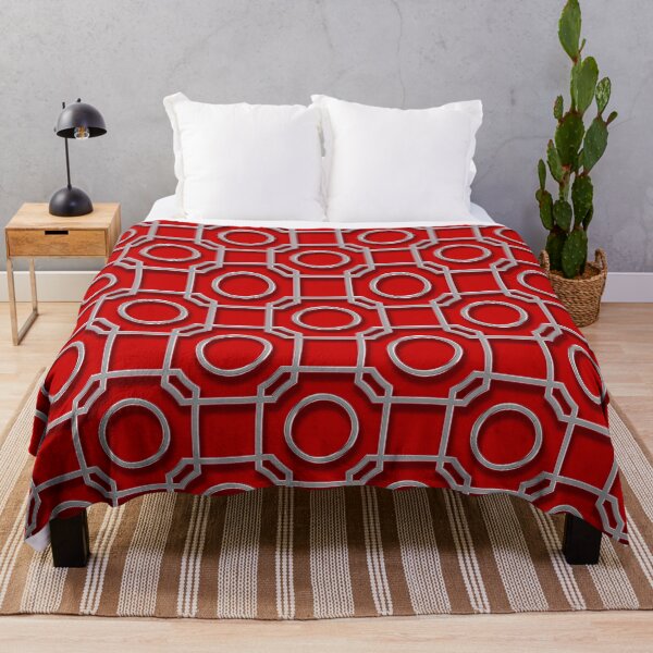 Turandot Chinoiserie Lattice Silver Treasure Grande Throw Blanket