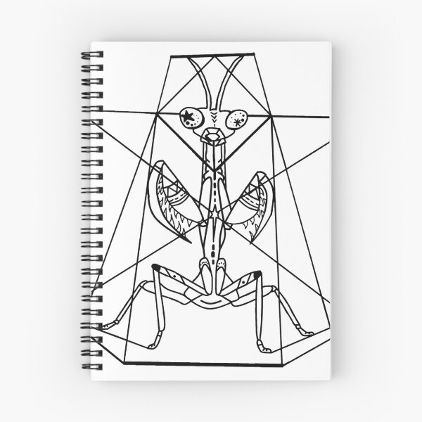 Item preview, White praying mantis geometric design designed and sold by Emily Patterson.