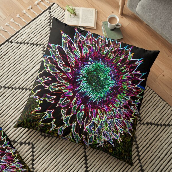 Neon Thistle Floor Pillow