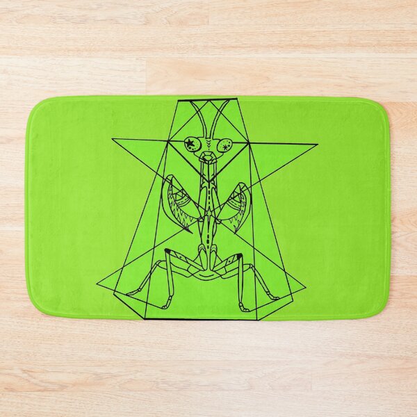 Item preview, green praying mantis geometric design designed and sold by Emily Patterson.