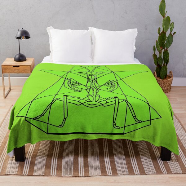 Item preview, green praying mantis geometric design designed and sold by Emily Patterson.