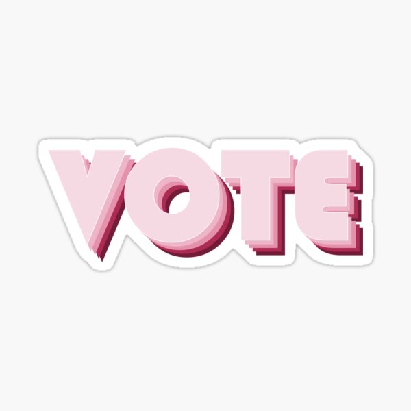 Pink-Red Vote Sticker