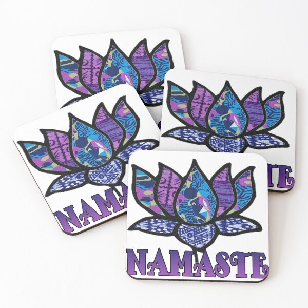 Item preview, Namaste Lotus flower Purple tribal and Retro Design designed and sold by artbyomega.