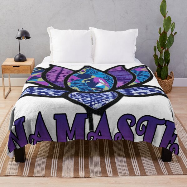 Item preview, Namaste Lotus flower Purple tribal and Retro Design designed and sold by artbyomega.