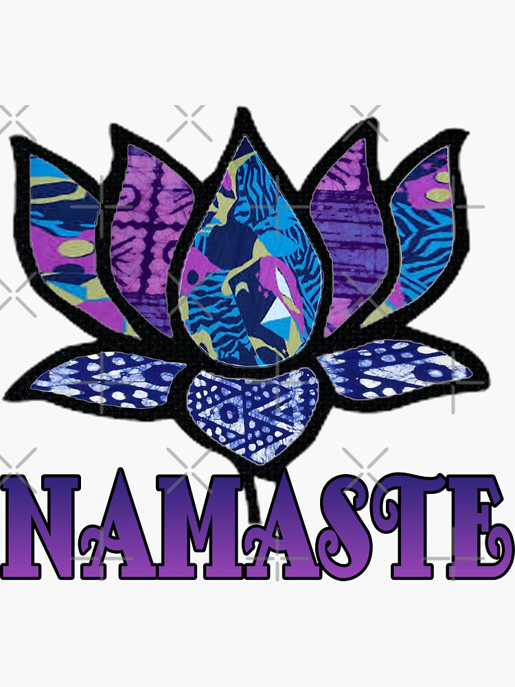 Namaste Lotus Flower Purple Tribal And Retro Design Sticker For Sale