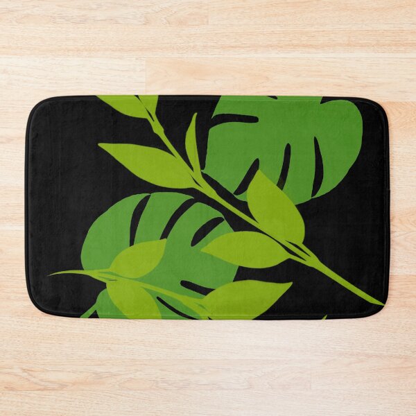 Item preview, Simply Tropical Leaves with Black Background designed and sold by GrimalkinStudio.