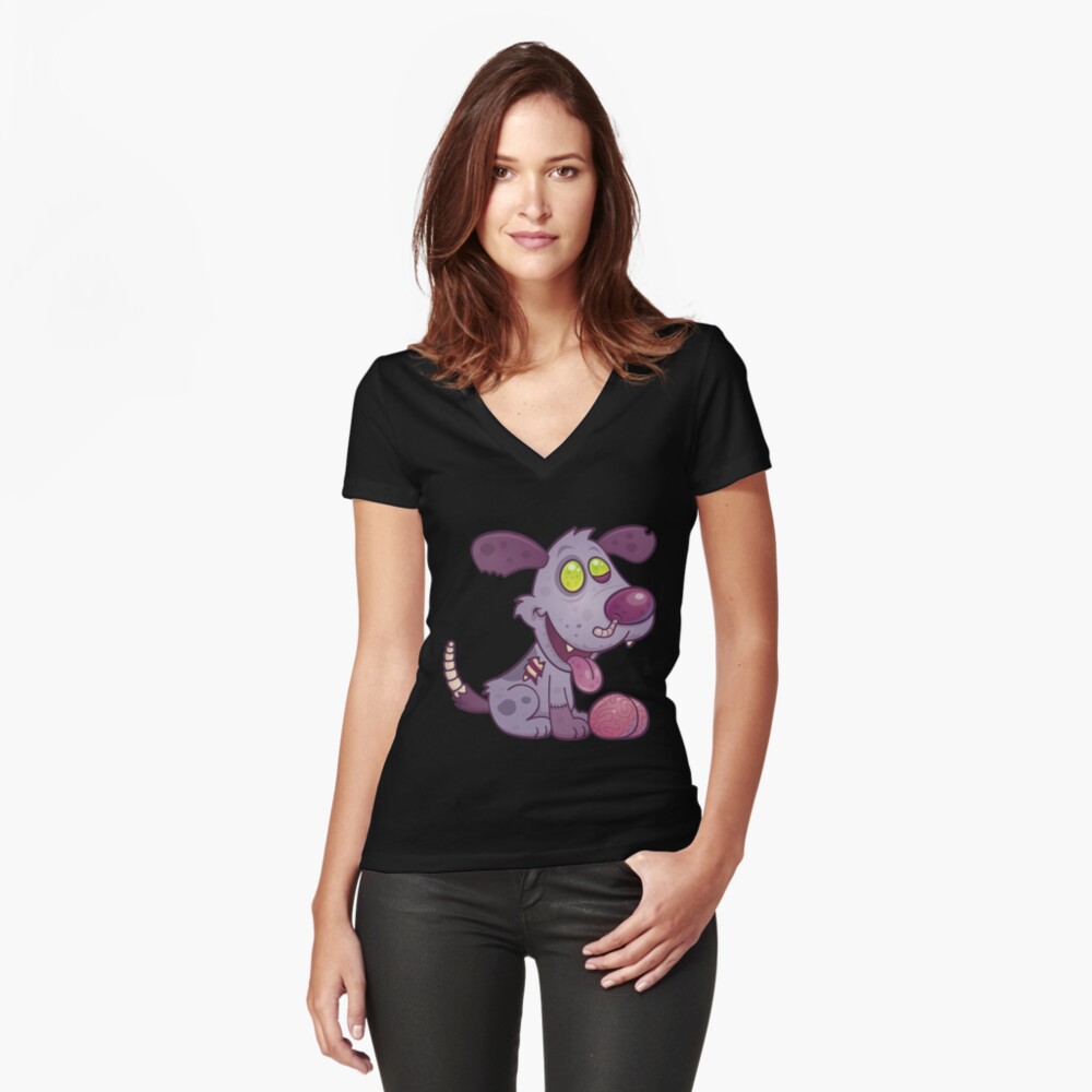 Vista previa del artículo con la obra «Camiseta entallada de cuello en V», diseñado y vendido por fizzgig.