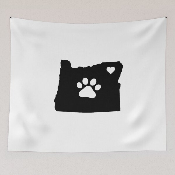 Item preview, Oregon State Outline with Pawprint + Heart designed and sold by savebeesplease.