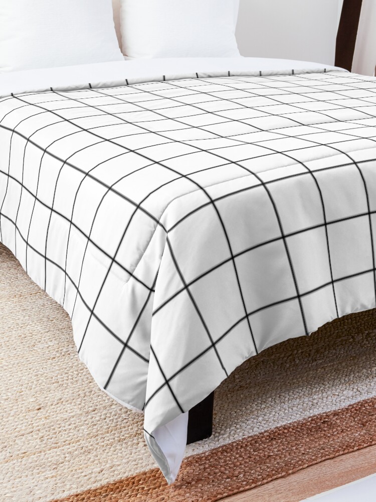 "Large Black Grid on White" Comforter by podartist Redbubble